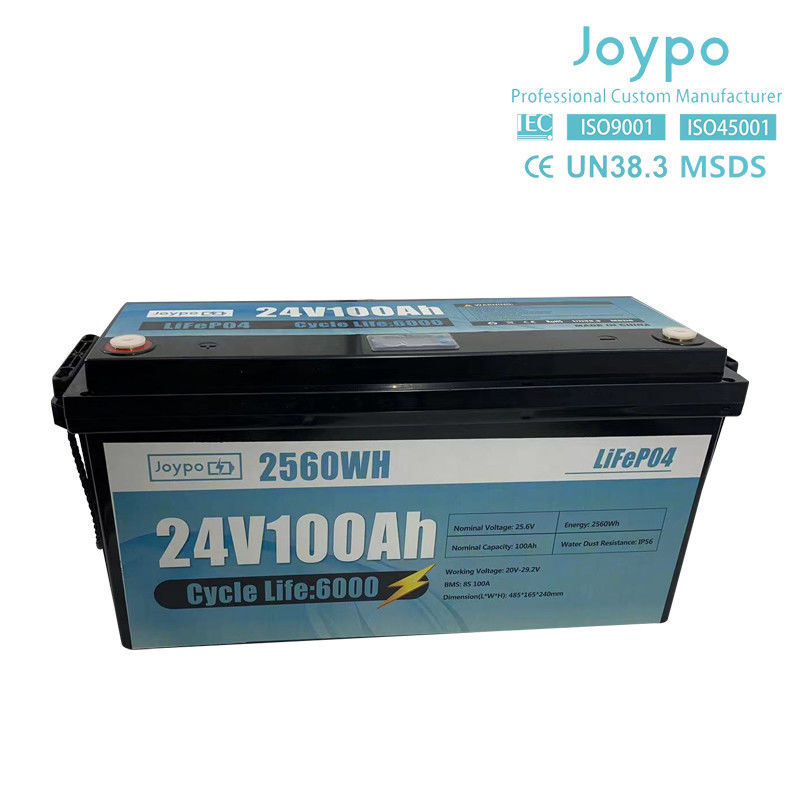 Smart BMS Long Life 24V 100Ah batteria agli ioni di litio camper camper Lifepo4 batteria