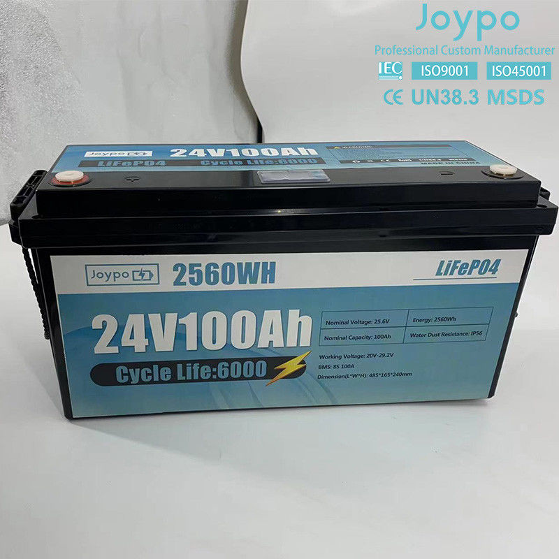 100Ah 200Ah Batteria agli ioni di litio LiFePO4 Batteria a ciclo profondo da 24 Volt Per camper RV