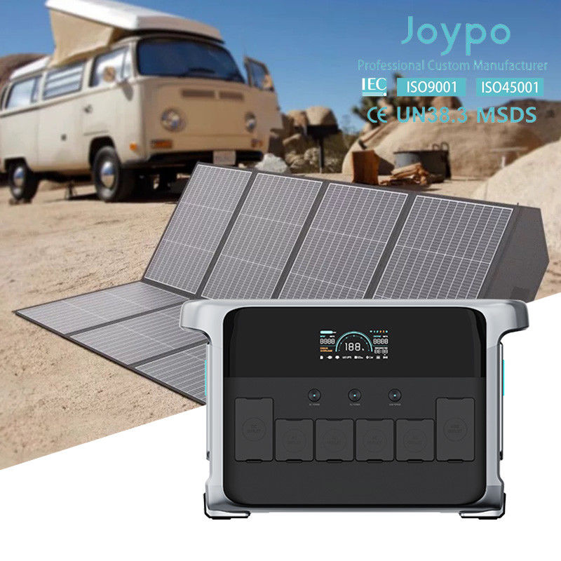 2400W generatore solare centrale elettrica portatile con pannelli solari per uso domestico di emergenza